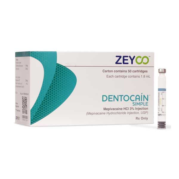 Dentocain simple al 3% Caja con 50 cartuchos de plástico