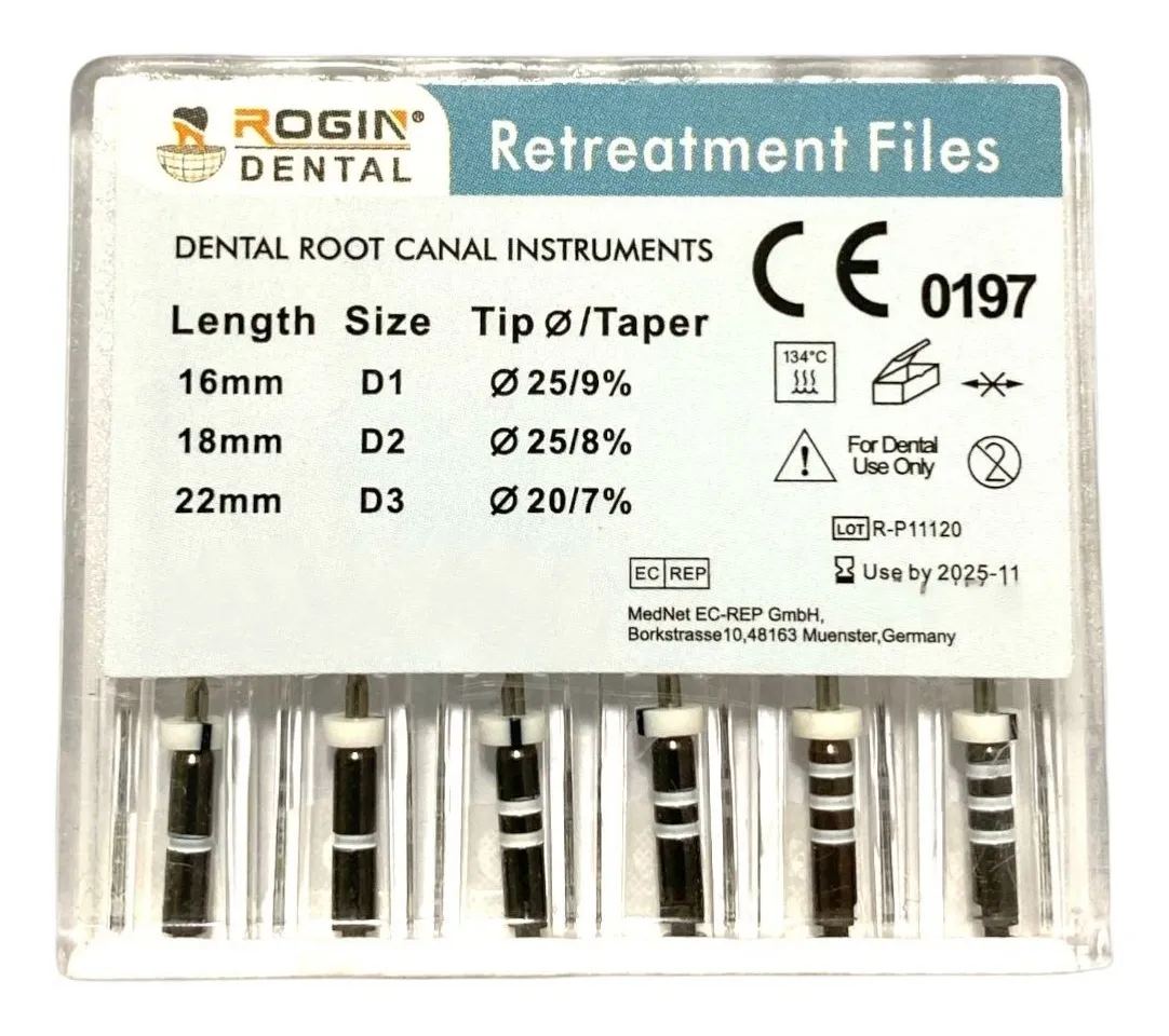 Limas rotatorias para desobturación & retratamiento Rogin - ENVÍO GRATIS