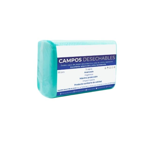 Campos Desechables Bolsa Con 50 Piezas Color Azul Claro - Imagen 2